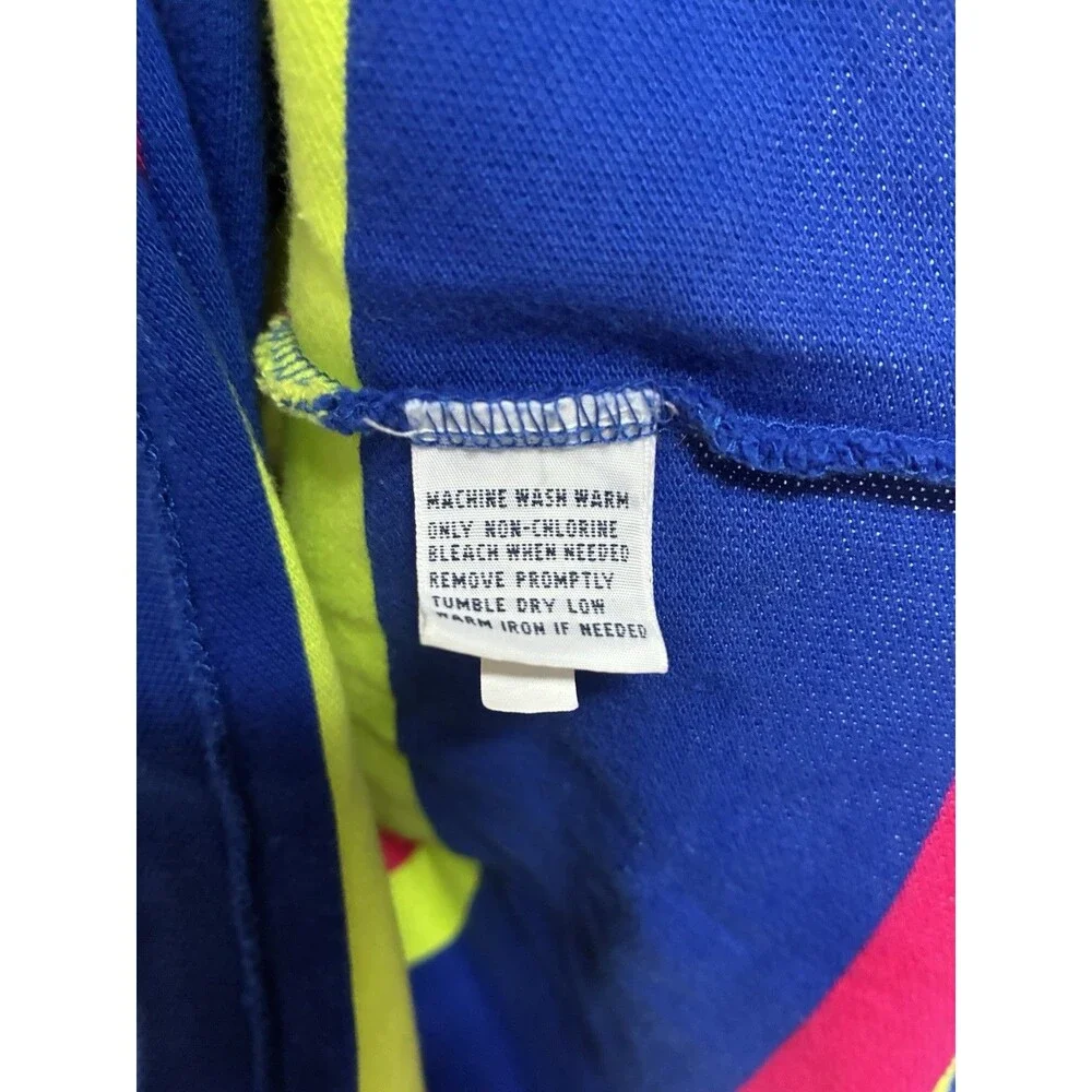 Polo Ralph Lauren Men’s Medium Polo Blue With Bright Red And Yellow Stripes
